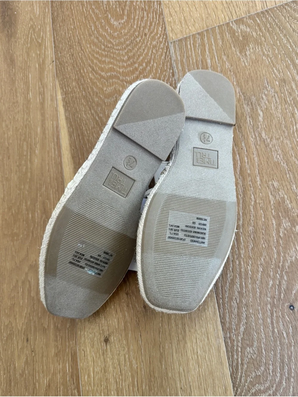 NWT Time & Tru Women's Cream Cutout Espadrille Slingback Flats Shoes 7 1/2